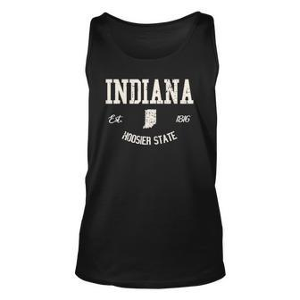Indiana Hoosier State Varsity Sports College Athletic Unisex Tank Top | Mazezy