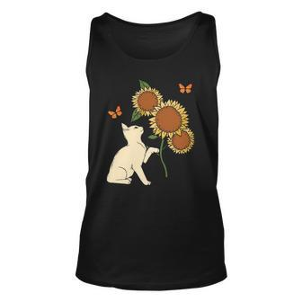 Inspirational Cute Cat Sunflower Pet Lover Unisex Tank Top | Mazezy
