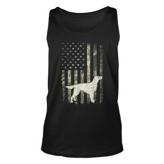 Irish Setter Dog Dad Mom Camouflage Usa Flag Unisex Tank Top - Thegiftio UK