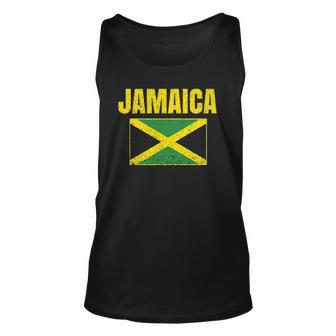 Jamaican Flag Vintage Jamaica Pride Map Country Gift Unisex Tank Top | Mazezy