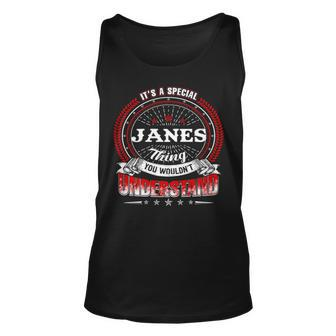 Janes Shirt Family Crest Janes T Shirt Janes Clothing Janes Tshirt Janes Tshirt Gifts For The Janes Unisex Tank Top - Seseable