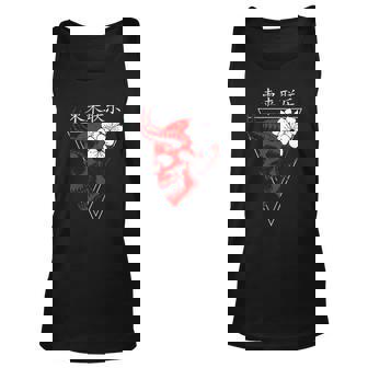 Japanese Demon Vaporwave I Aesthetic Art I Aesthetic Unisex Tank Top | Mazezy