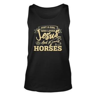 Jesus And Horses Horse Lover Girls Women Horseback Riding Unisex Tank Top | Mazezy