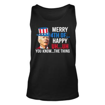 Joe Biden Confused Merry Happy Funny 4Th Of July Unisex Tank Top - Seseable