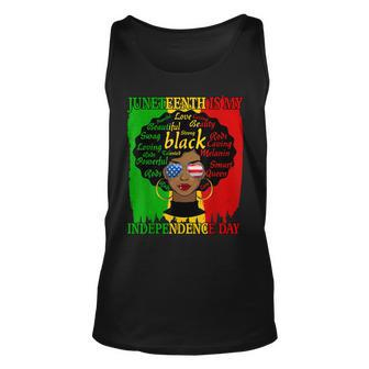 Juneteenth Is My Independence Day Black Women Afro Melanin Unisex Tank Top - Thegiftio UK