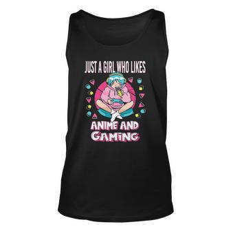 Just A Girl Who Likes Anime And Gaming Gamer Unisex Tank Top | Mazezy