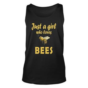 Just A Girl Who Loves Bees Beekeeping Funny Bee Women Girls Unisex Tank Top | Mazezy CA