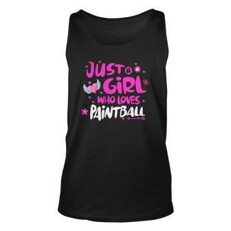 Just A Girl Who Loves Paintball Unisex Tank Top | Mazezy