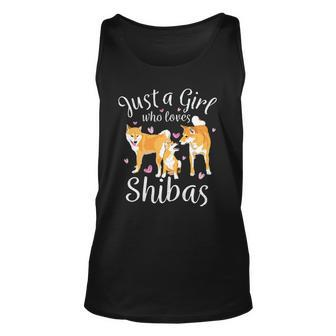 Just A Girl Who Loves Shibas Cute Shiba Inu Lover Gift Unisex Tank Top | Mazezy