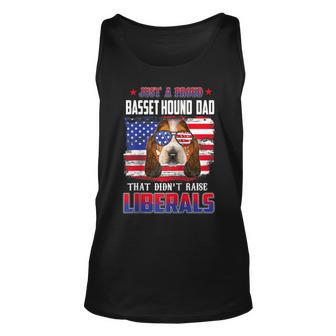 Just A Proud Basset Hound Dad Merica Dog 4Th Of July Unisex Tank Top - Seseable