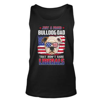 Just A Proud Bulldog Dad Merica Dog Patriotic 4Th Of July Unisex Tank Top - Seseable
