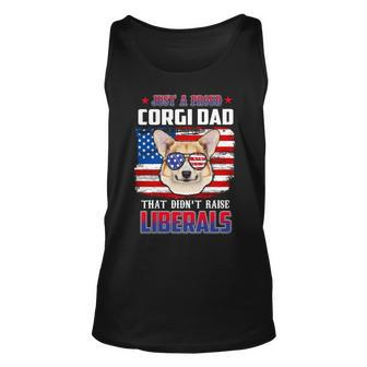 Just A Proud Corgi Dad Merica Dog Patriotic 4Th Of July Unisex Tank Top - Seseable