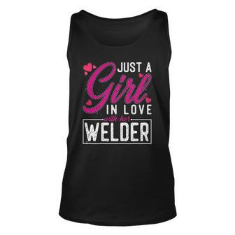 Womens Just A Girl In Love With Her Welder Cute Welders Wife Tank Top | Mazezy