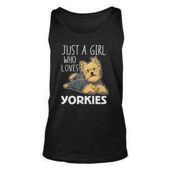 Womens Just A Girl Who Loves Yorkies Yorkshire Terrier Tank Top | Mazezy CA