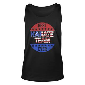 Karate Team Independence Day Patriotic Karateka Usa Flag Unisex Tank Top | Mazezy
