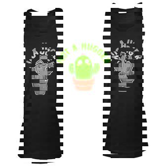 Kawaii Cactus Sarcastic Not A Hugger Unisex Tank Top - Thegiftio