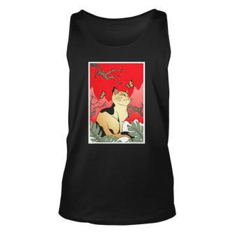 Kawaii Japanese Cat Anime Gift For Japan Lover Unisex Tank Top | Mazezy