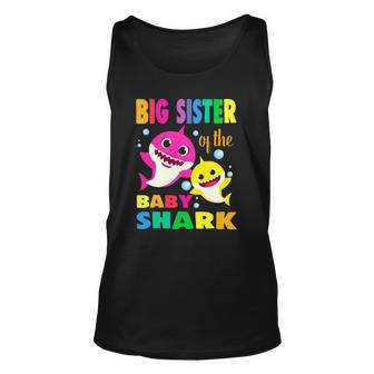 Kids Big Sister Of The Birthday Shark Mom Matching Family Unisex Tank Top | Mazezy