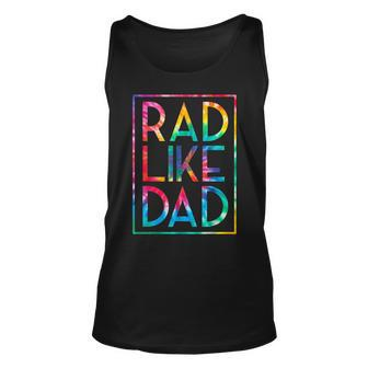 Kids Rad Like Dad Tie Dye Funny Fathers Day Toddler Boy Girl Unisex Tank Top - Seseable