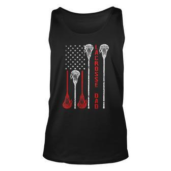 Lacrosse Dad 4Th Of July Usa Flag Gift Unisex Tank Top - Seseable
