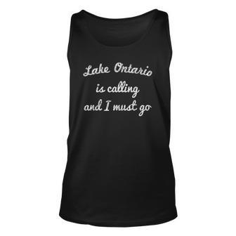 Lake Ontario New York Funny Fishing Camping Summer Gift Unisex Tank Top | Mazezy