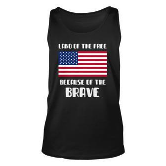 Land Of The Free Because Of The Brave Memorial Day Sale Flag Tank Top | Mazezy