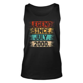 Legend Since July 2000 Vintage 22 Years Old 22Nd Birthday Unisex Tank Top - Seseable