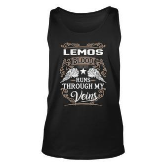 Lemos Name Gift Lemos Blood Runs Through My Veins Unisex Tank Top - Seseable