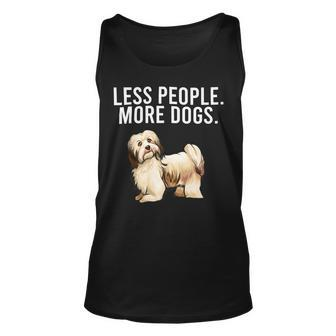Less People More Dogs Havanese Funny Introvert Unisex Tank Top - Monsterry UK