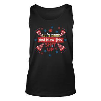 Lets Drink And Blow This Funny 4Th Of July Beer Drinking Unisex Tank Top - Seseable