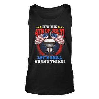 Lets Grill Everything Funny Family Bbq Dad 4Th Of July Unisex Tank Top - Seseable