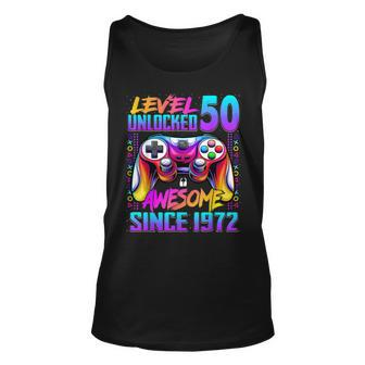 Level 50 Unlocked Awesome Since 1972 50Th Birthday Gaming Unisex Tank Top - Seseable