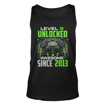 Level 9 Unlocked Awesome Since 2013 9Th Birthday Gaming V7 Unisex Tank Top - Seseable