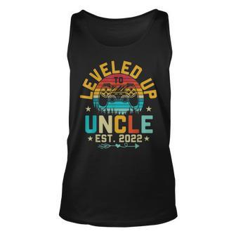 Leveled Up Promoted To Uncle Est 2022 Promoted To Uncle Unisex Tank Top - Thegiftio UK