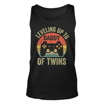 Leveling Up To Daddy Of Twins Expecting Dad Video Gamer Unisex Tank Top - Seseable