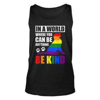 Lgbt Gay Pride In A World Where You Can Be Anything Be Kind V3 Unisex Tank Top - Seseable
