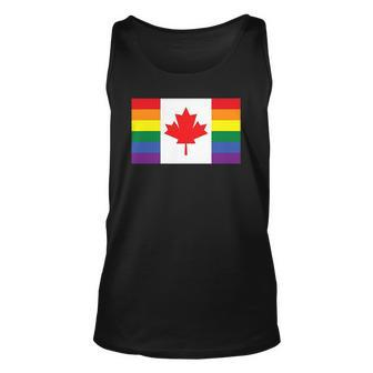 Lgbt Gay Pride Rainbow Canadian Flag Unisex Tank Top | Mazezy