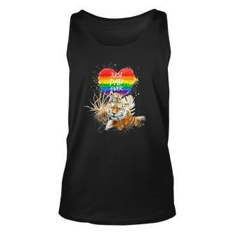 Lgbt Pride Daddy Tiger Rainbow Best Dad Ever Fathers Day Unisex Tank Top | Mazezy
