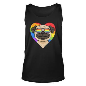 Lgbt Rainbow Pug Dog Gay Pride Lgbt Heart Animal Unisex Tank Top