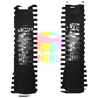 Lgbtq I Licked It So Its Mine Rainbow Lips Gay Pride Unisex Tank Top - Thegiftio
