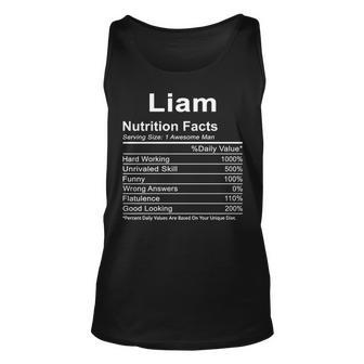 Liam Name Funny Gift Liam Nutrition Facts Unisex Tank Top - Seseable