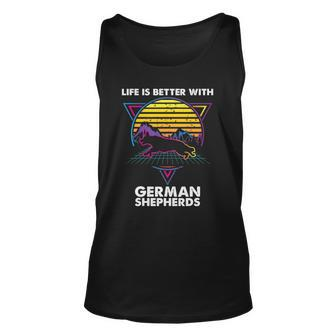 Life Is Better With German Shepherds Unisex Tank Top | Mazezy