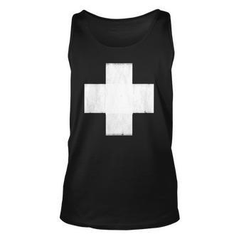 Lightly Weathered Peace Christ White Cross Paint On Various Unisex Tank Top | Mazezy DE