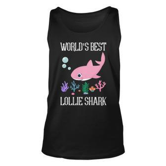 Lollie Grandma Gift Worlds Best Lollie Shark Unisex Tank Top - Seseable
