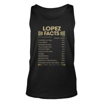 Lopez Name Gift Lopez Facts Unisex Tank Top - Seseable
