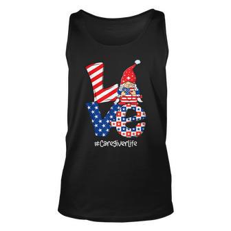 Love Caregiver Life Nurse Stethoscope Patriotic 4Th Of July Unisex Tank Top - Seseable