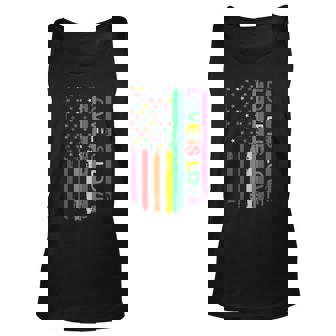 Love Is Love Gay Pride Lgbt Awareness 2022 Rainbow Us Flag Unisex Tank Top - Thegiftio