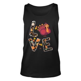 Love Turkey Thanksgiving Happy Fall 20 Shirt Unisex Tank Top | Favorety DE