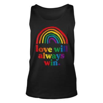 Love Will Always Win Pride Rainbow Kid Child Lgbt Quote Fun Unisex Tank Top - Seseable