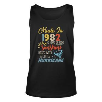 Womens Made In 1982 Sunshine With Hurricane 40Th Birthday Tank Top | Mazezy